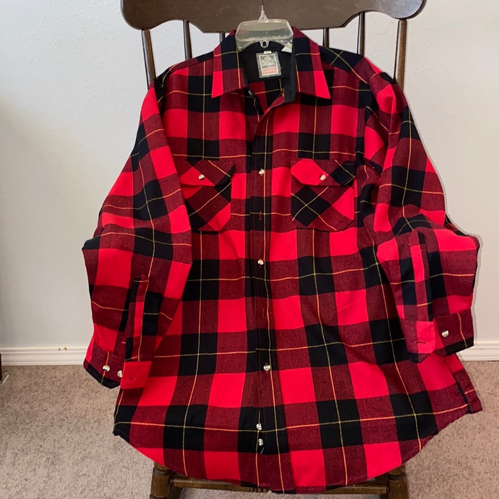 Lightweight red plaid shirt